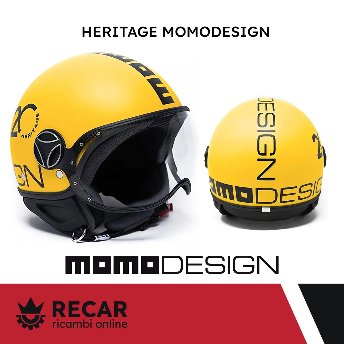 Casco Momodesign Giallo/Nero Misura M 1