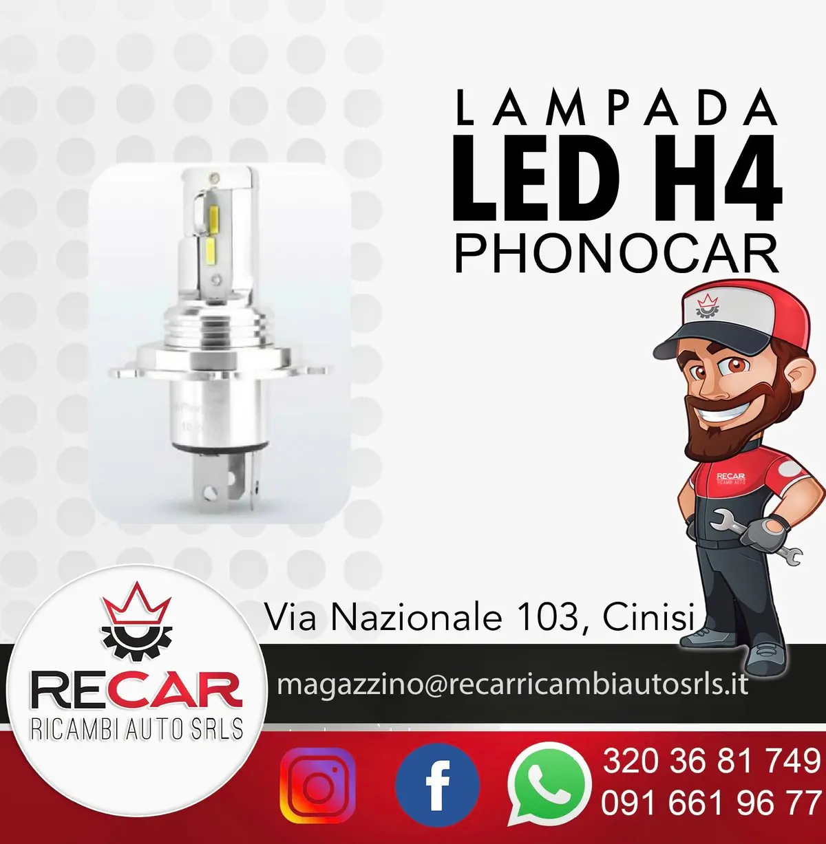 Coppia Led H4 O. H19 Phonocar 07558 1