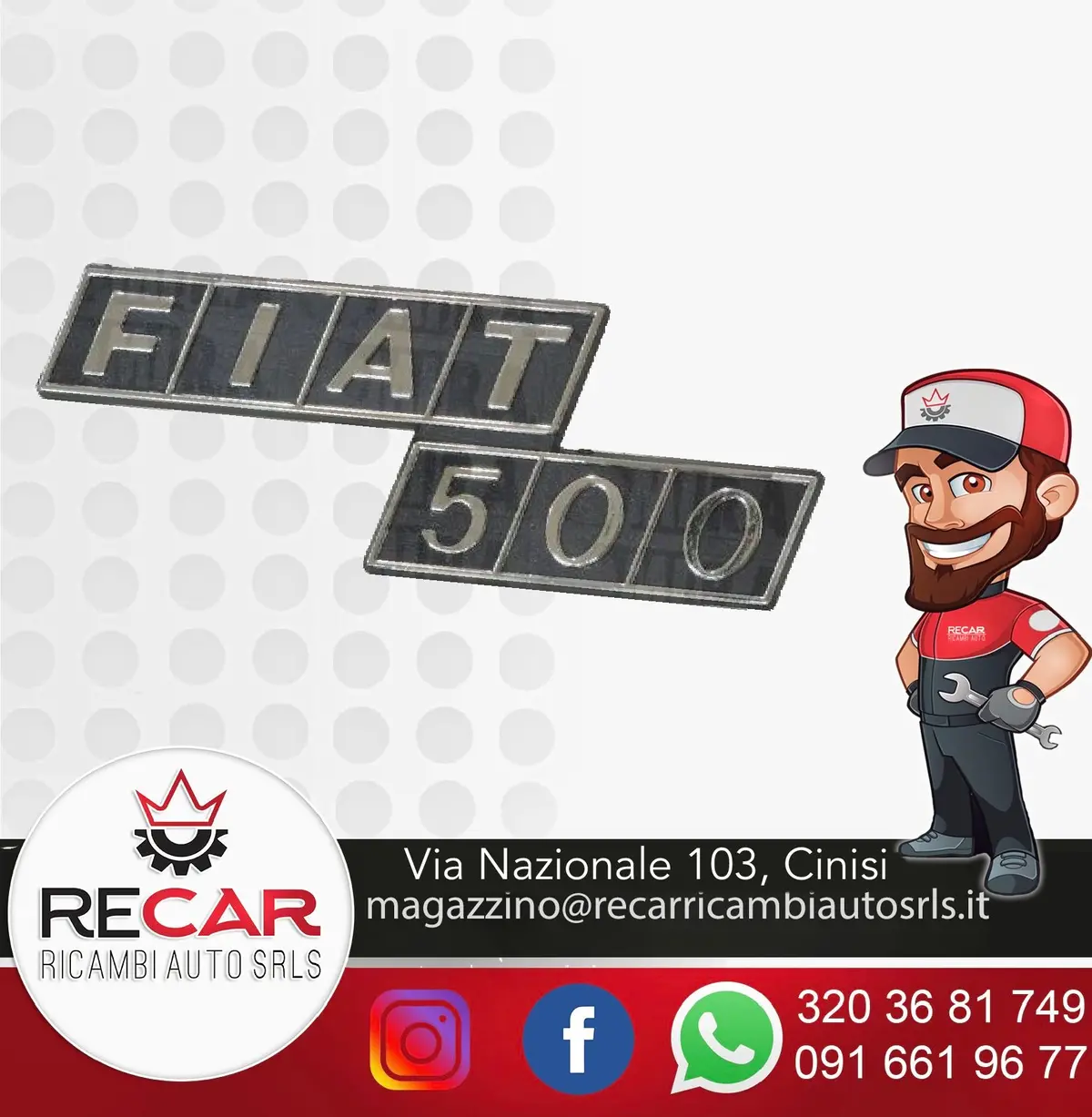 Scritta Posteriore  Fiat 500 1