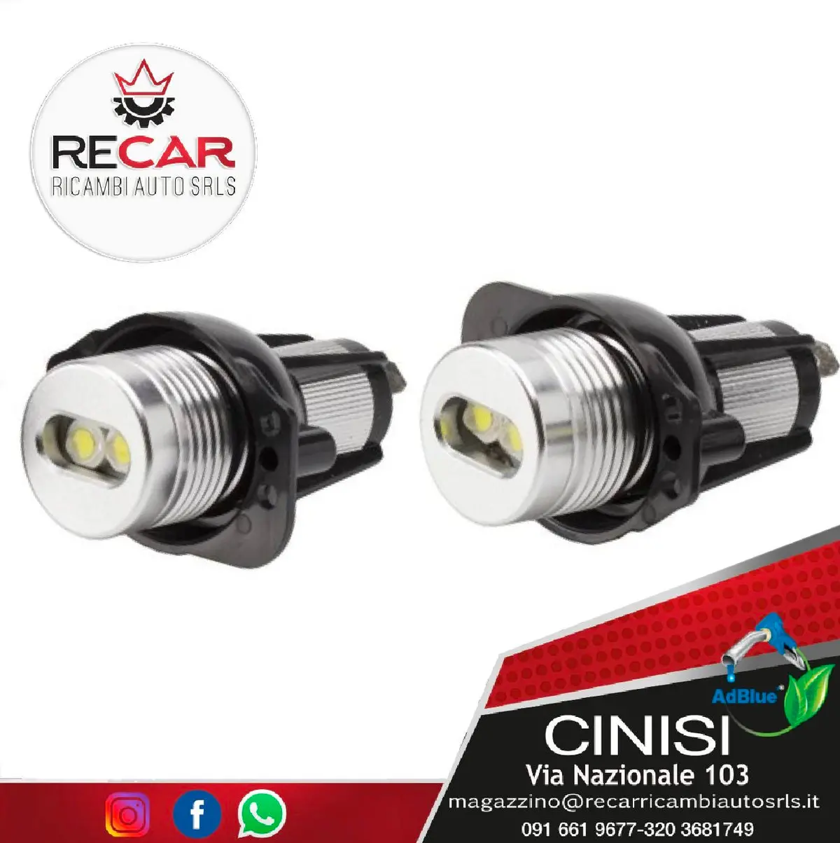 Kit 2 Lampadine A 2 Led - 6W 400Lm - 6500K Per Bmw Con Faro Lenticolare 1
