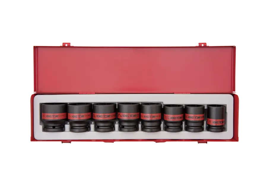 Juego De Socket De Impacto Corto 3/4" 1"-1-1/2" 8 Piezas | King Tony 1