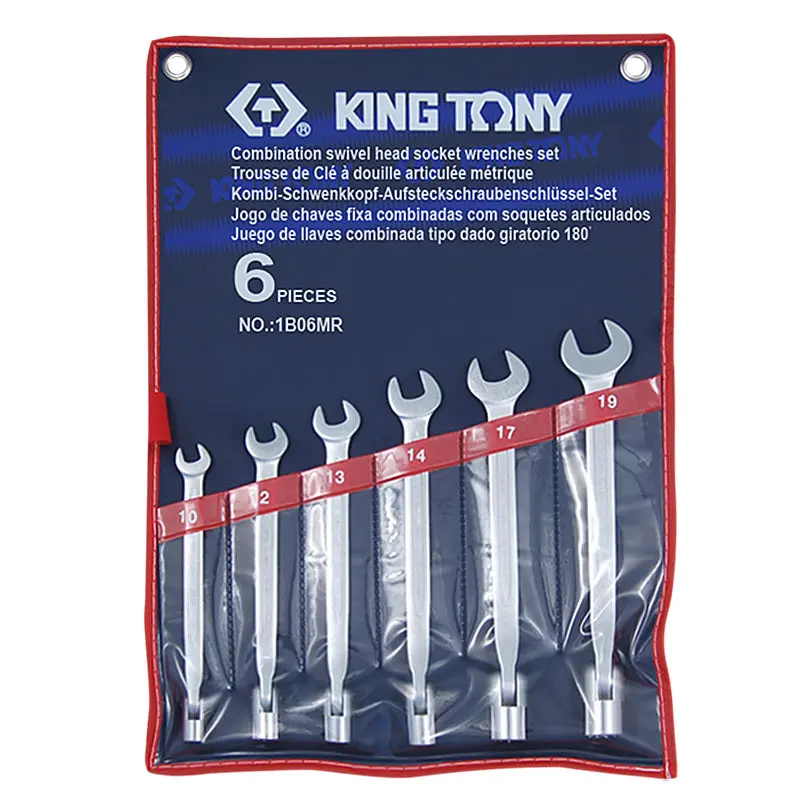 Juego De Llave Combinada De Vaso Flexible 6 Piezas 10-19 Mm | King Tony 1