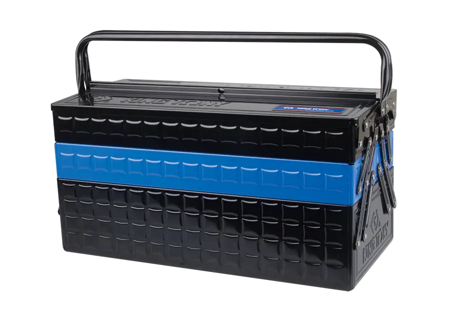 Caja De Herramientas Plegable 18" Negra Y Azul | King Tony 1