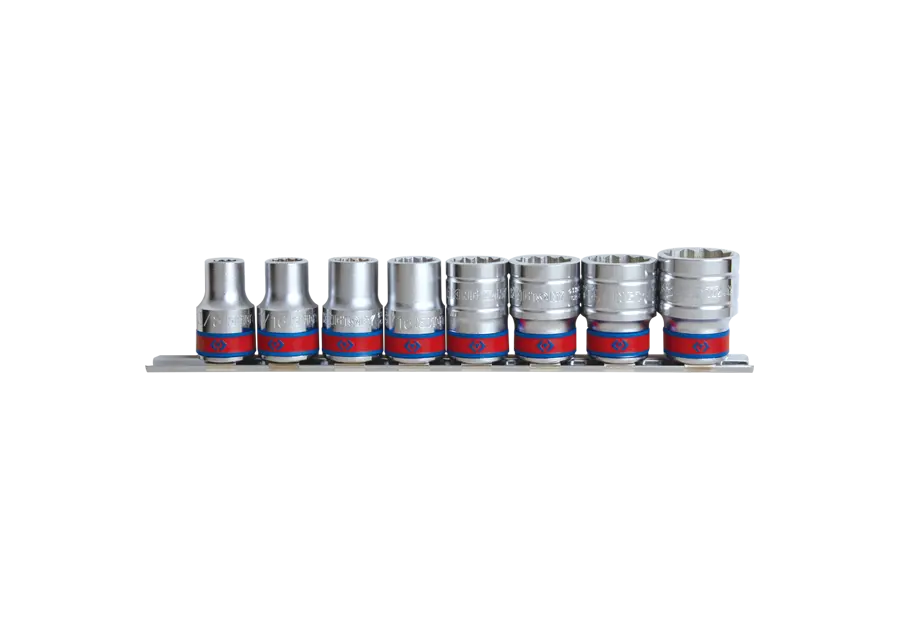 Juego De Socket 1/2" 3/8"-7/8" 6 Puntas En Riel 8 Piezas | King Tony 1