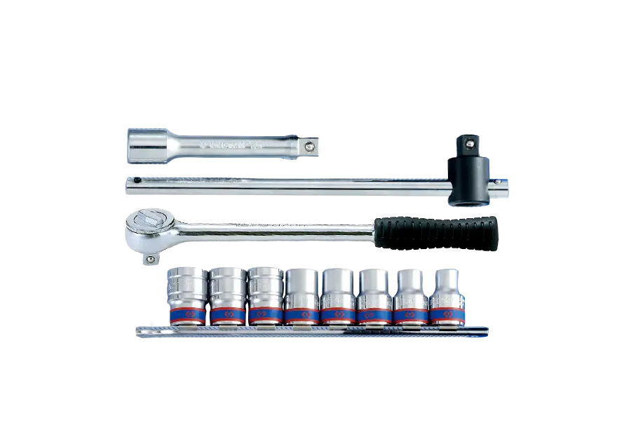 Juego De Socket 1/2" 10-19 Mm 6 Puntas En Riel 11 Piezas | King Tony 1