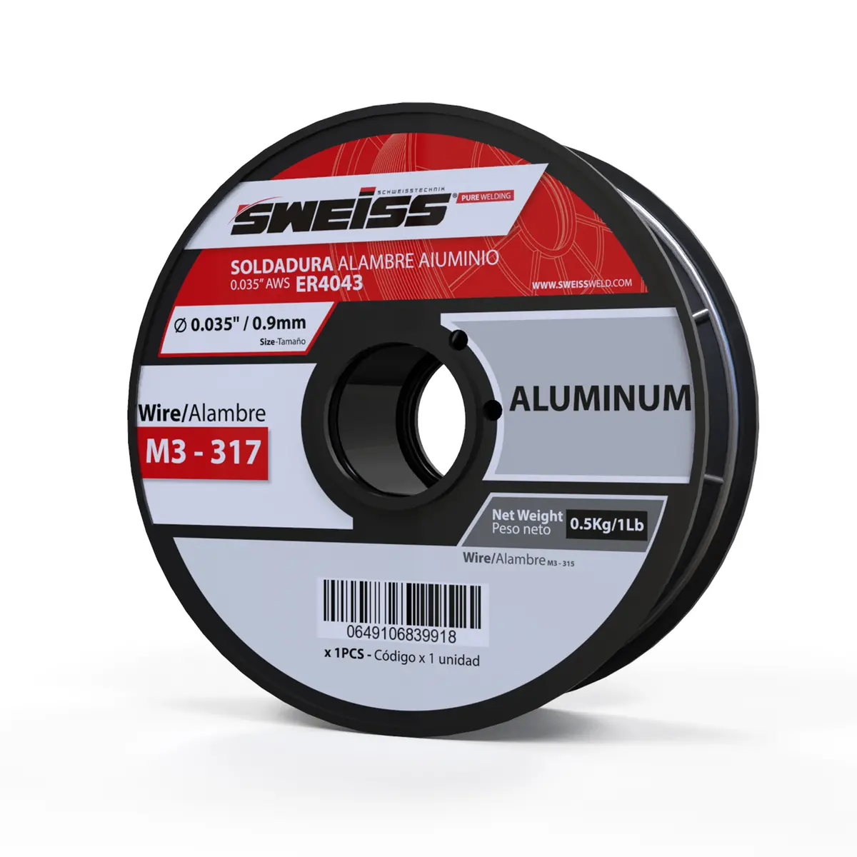 Rollo Soldadura Mig Alambre Aluminio 0.035" 0.9 Mm Aws Er4043 (1 Libra) Sweiss | Genérico 1