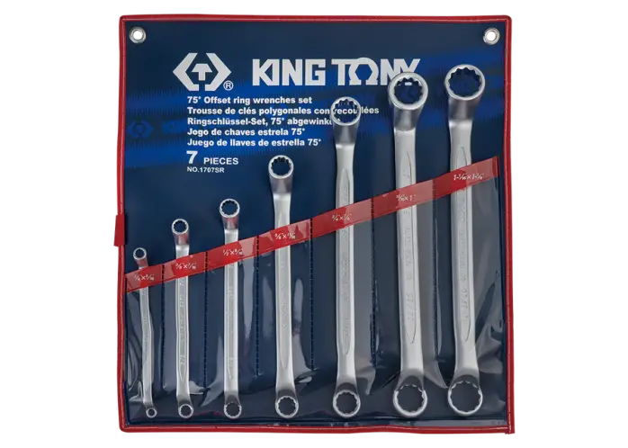 Juego De Llave Acodada 75 7 Piezas 1/4" - 1-1/8" | King Tony 1