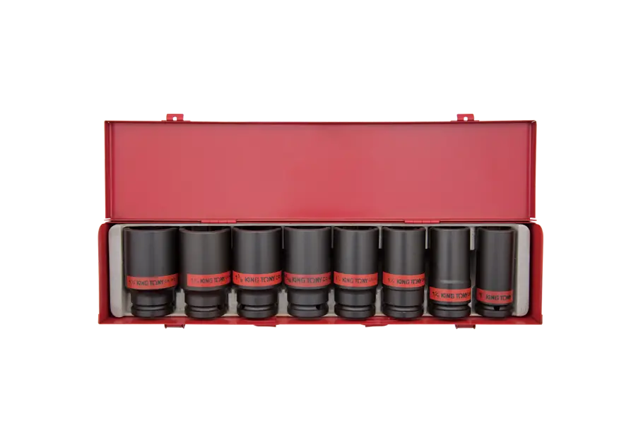 Juego De Socket De Impacto Largo 3/4" 1"-1-1/2" 8 Piezas | King Tony 1