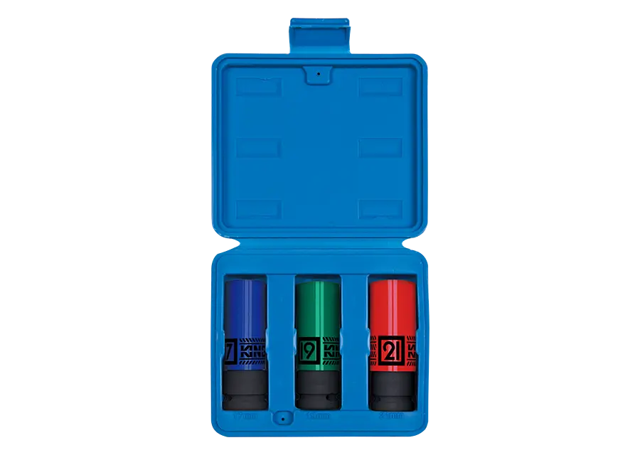 Juego De Socket Hex De Impacto 1/2" Dr. Para Ruedas-Tuercas 3 Piezas | King Tony 1