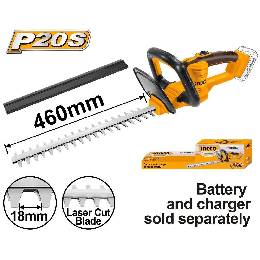 Sierra Para Arbusto De Batería 18" 20V 1400 Rpm | Ingco 1