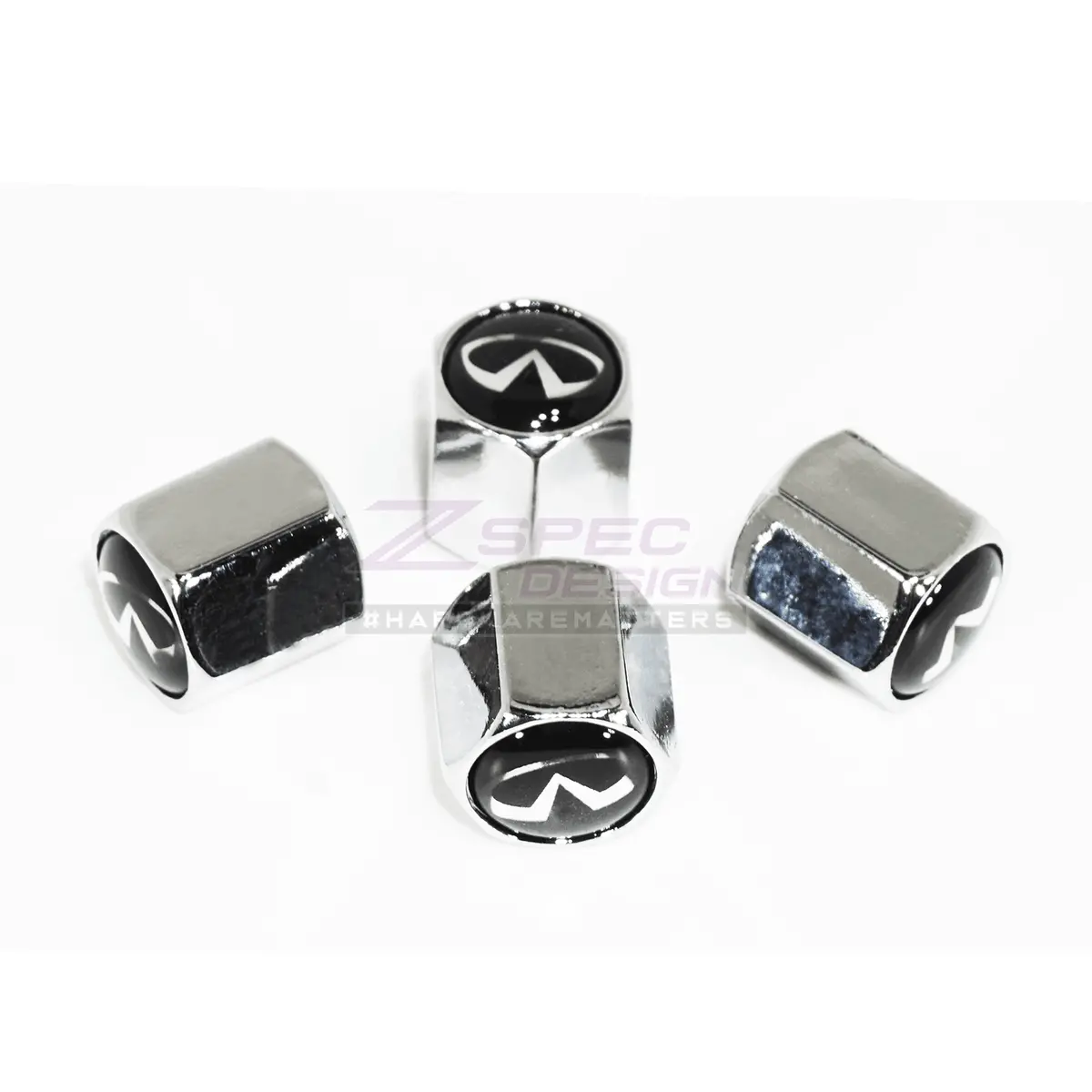 Chrome Valve Stem Tire Caps, Style: Infiniti 1