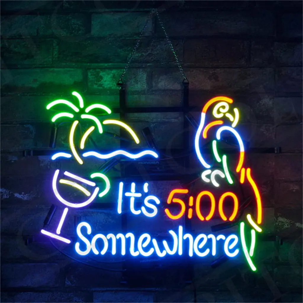It's 5 O'clock Somewhere Parrot Neon Signs Light 1