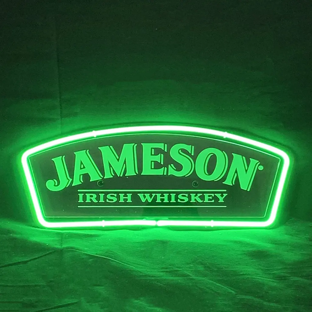 Jameson Irish Whiskey Acrylic With Glass Neon Signs 1