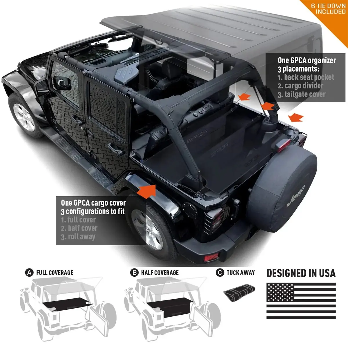 Jeep Wrangler Jk 4Dr Cargo Freedom Pack Lite (2007-2018) 1
