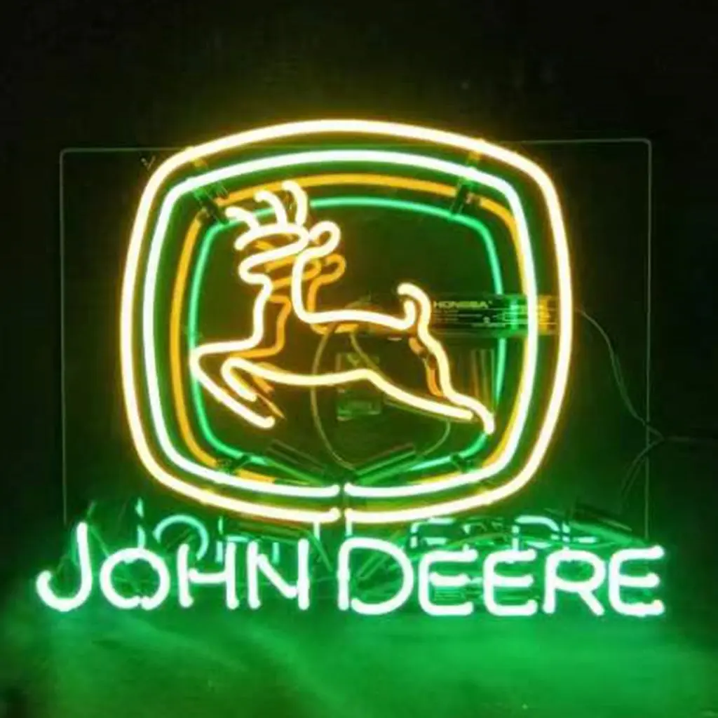John Deere Tractor Logo Neon Signs Light 1