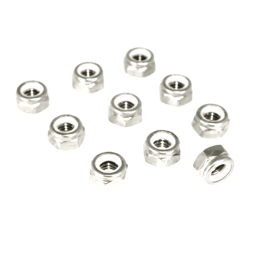 Zspec M3-0.5 Nylon Lock Nuts, Stainless Sus304, 10-Pack 1