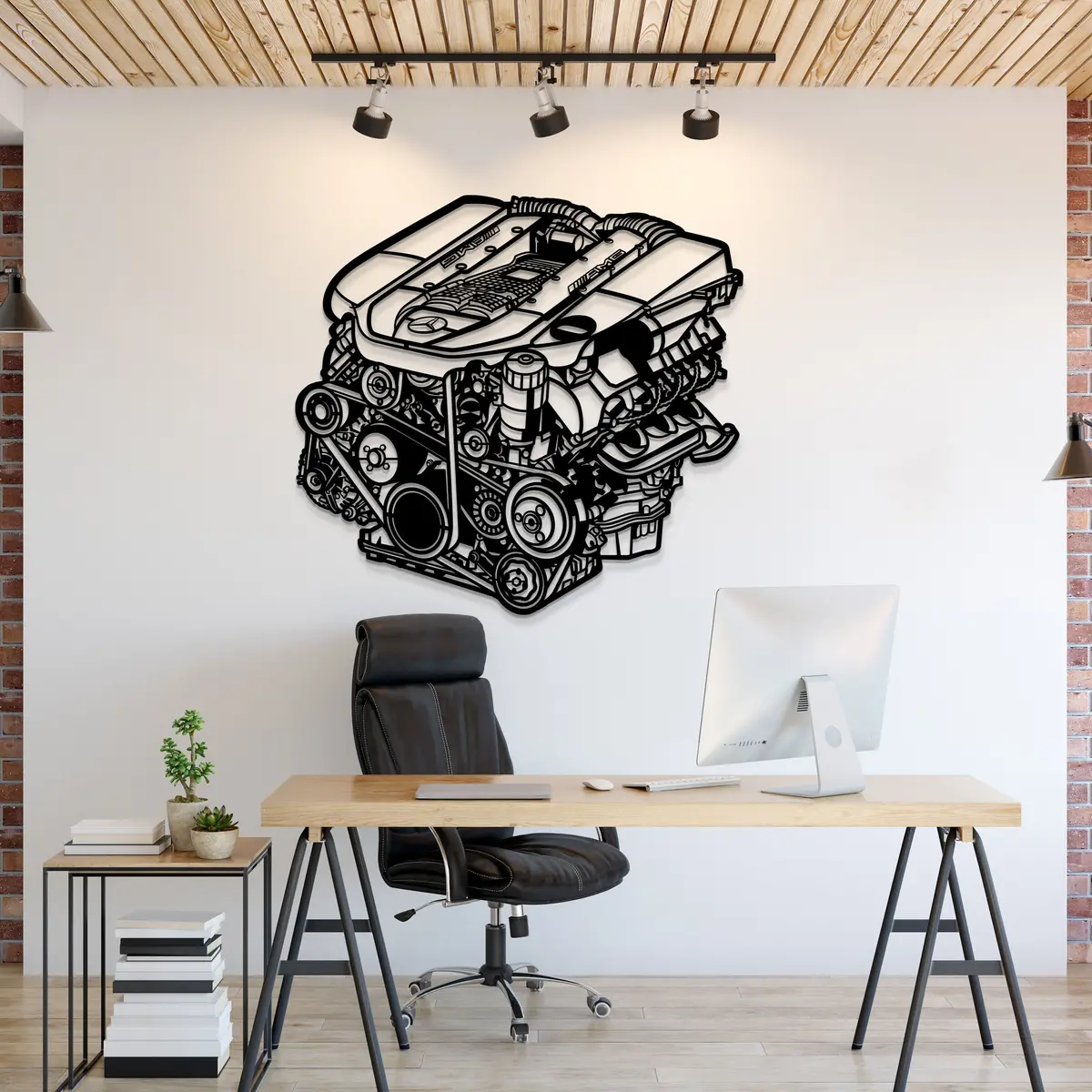 M113 5.4L V8 Amg Metal Engine Block Wall Art - Mteb-0006 1