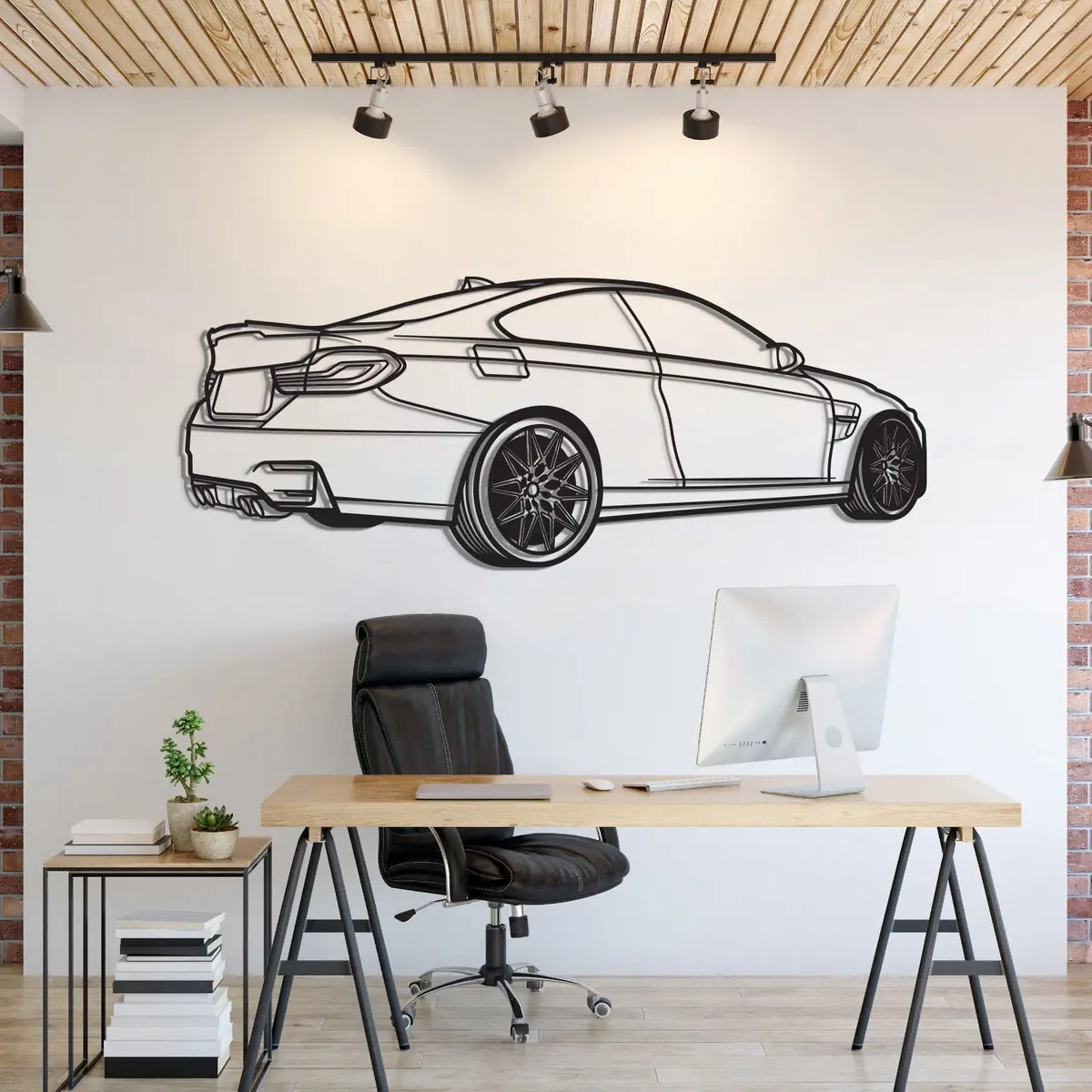 M4 Back Perspective Metal Car Wall Art - Mt1299 1
