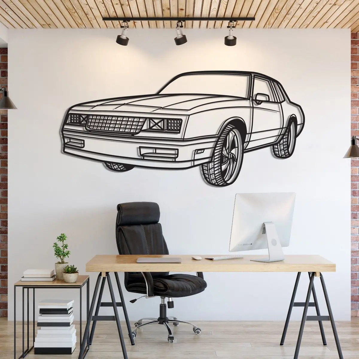 1986 Monte Carlo Ss Perspective Metal Car Wall Art - Mt1296 1