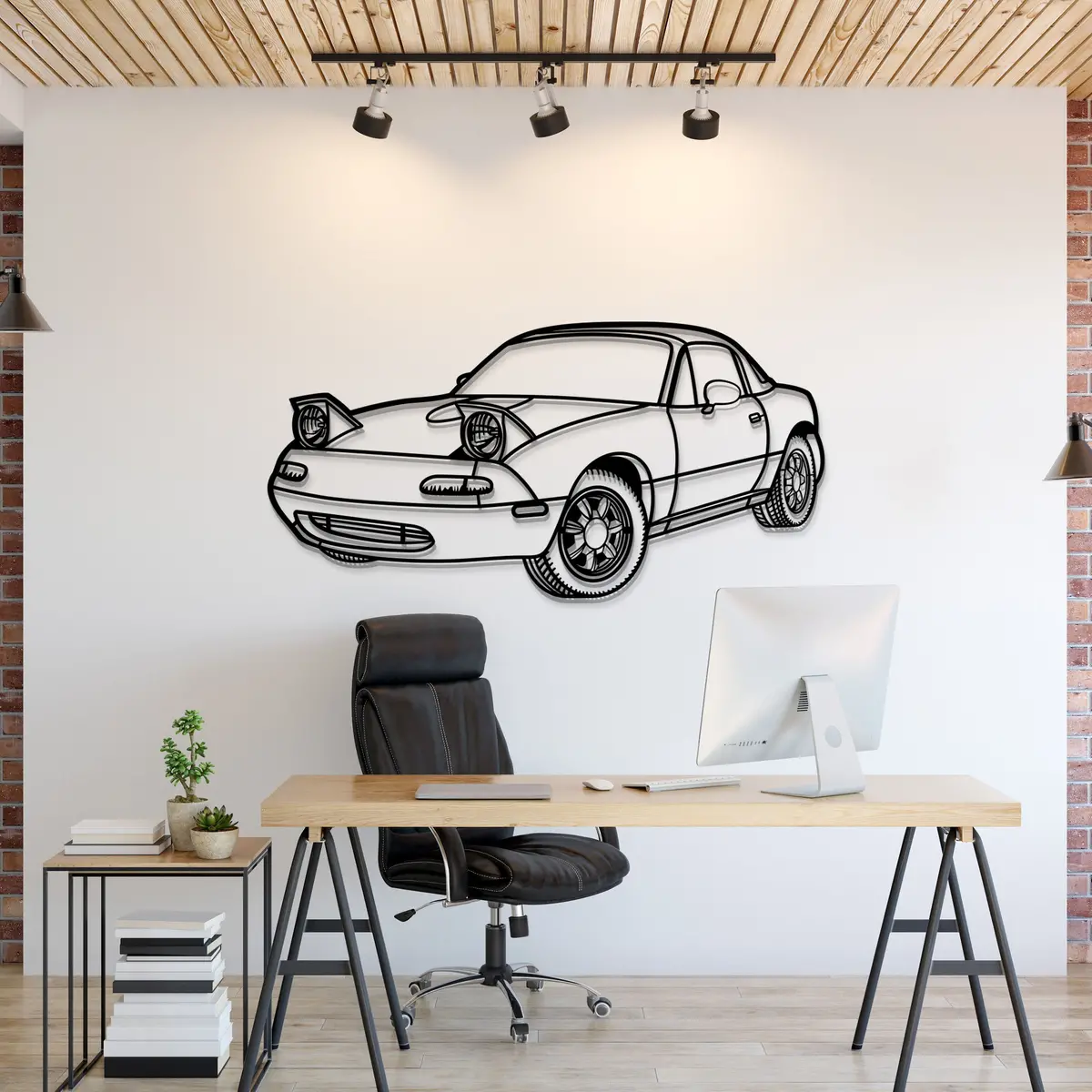 1991 Miata Mx-5 Perspective Metal Car Wall Art - Mt1169 1