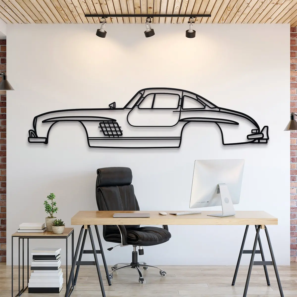 1954 300 Sl Coupe Metal Car Wall Art - Mt0030 1