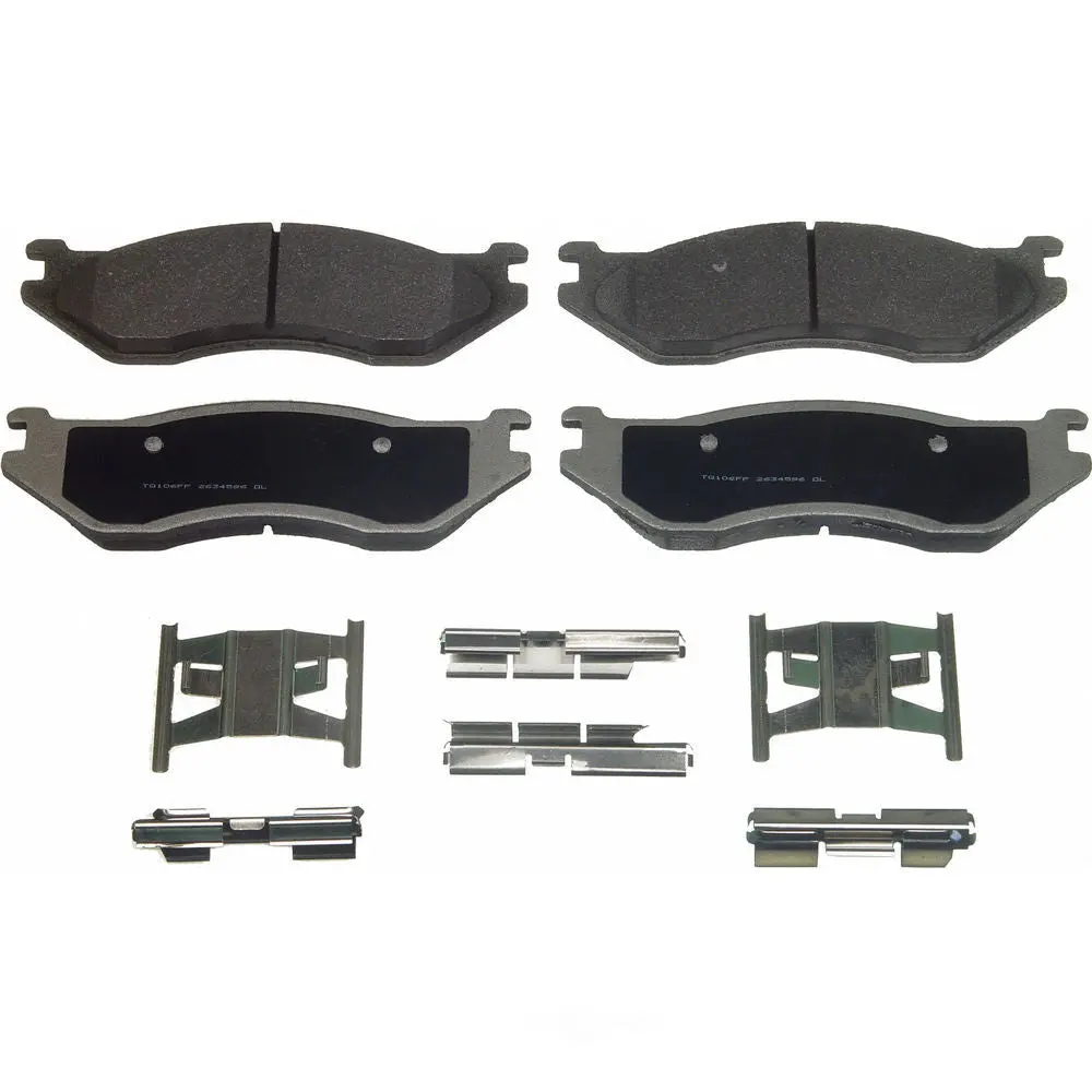 New Set Of Wagner Thermoquiet Semi Metallic Front Disk Brake Pads For 2004-2006 Dodge Durango, 2002-2008 Ram 1500 Mx966b 1