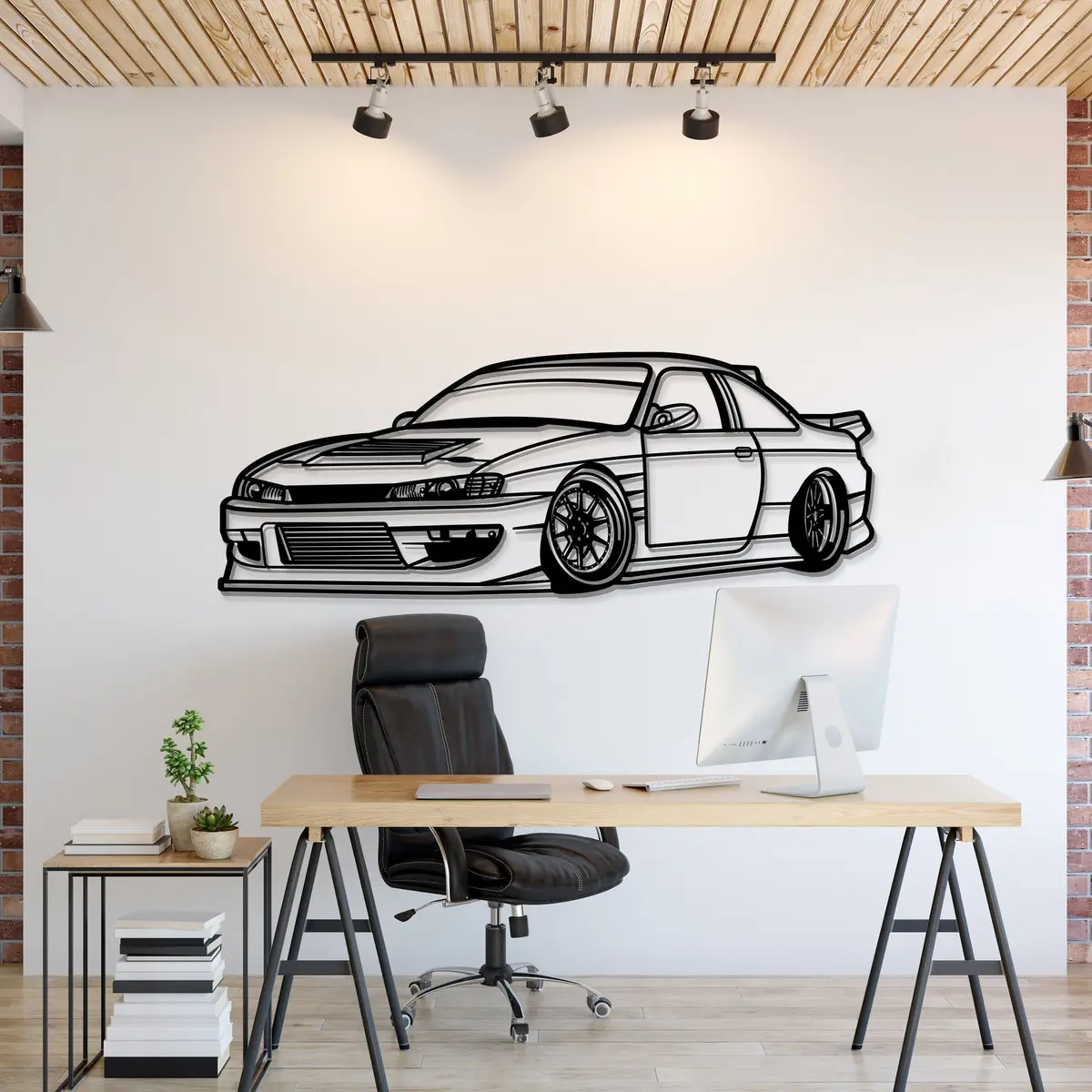 1994 Silvia S14 Drift Perspective Metal Car Wall Art - Mt1180 1