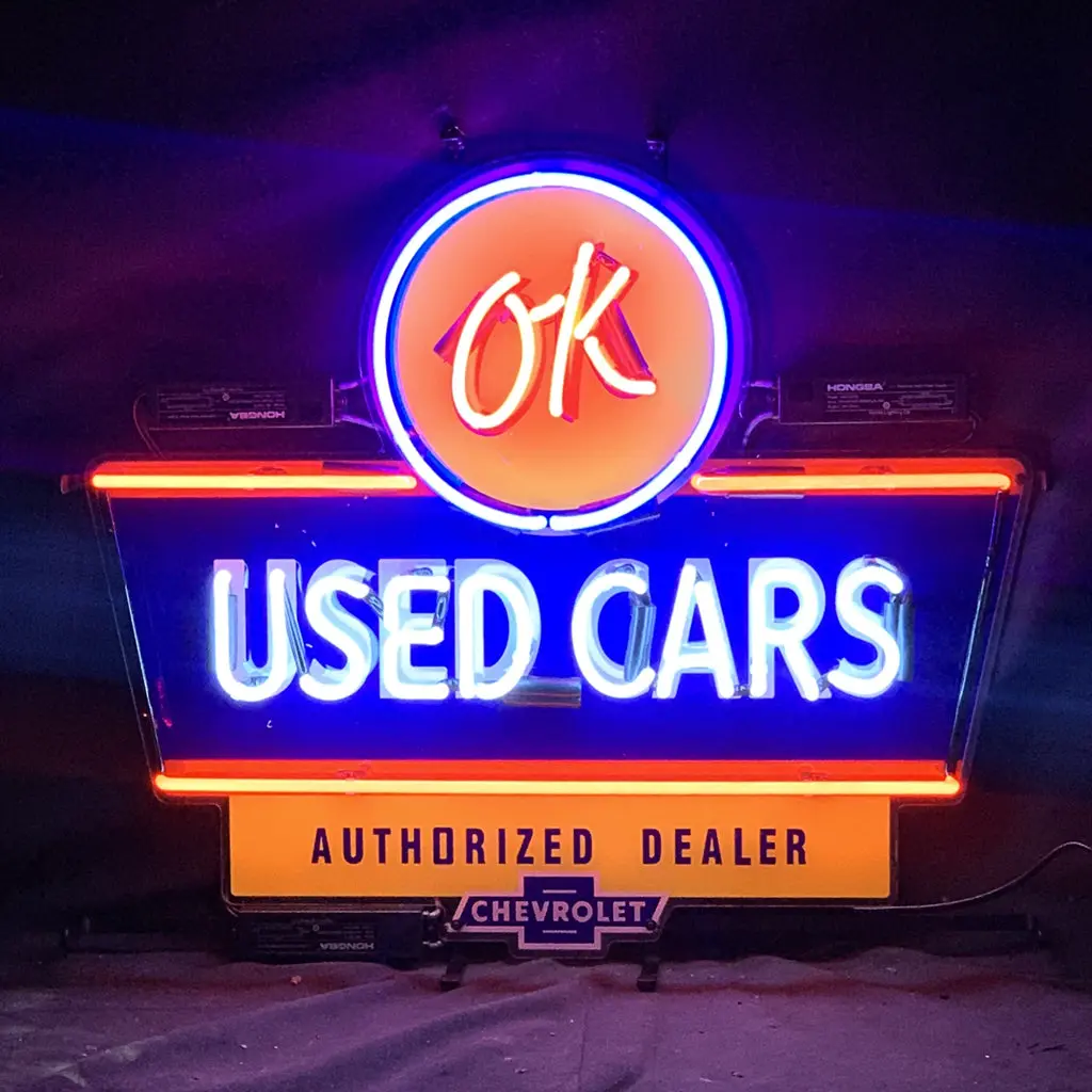 Ok Used Cars Authorized Dealer Chevrolet Neon Signs Light 1