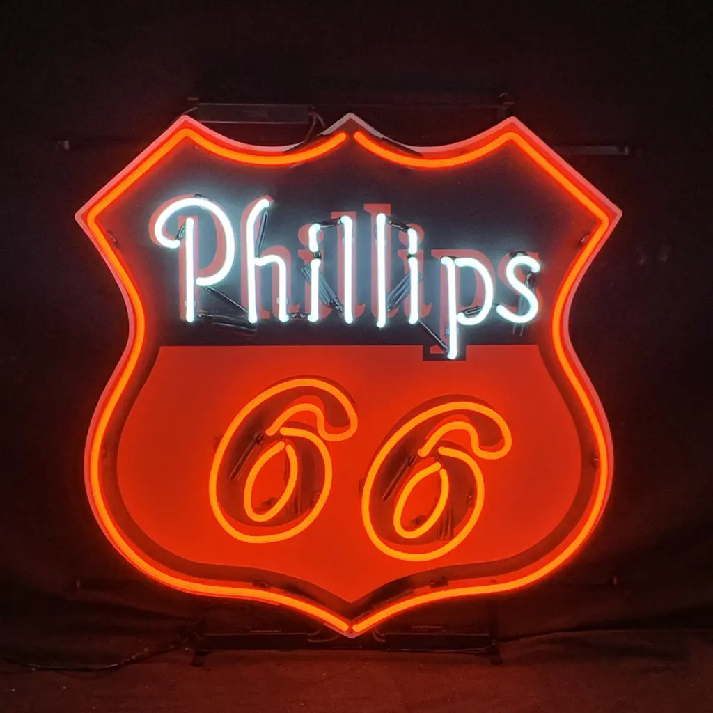 Phillips 66 Gasoline Neon Sign Light Glass 1
