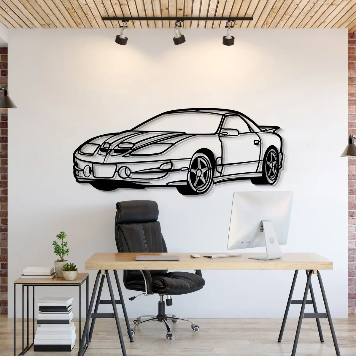 2002 Transam Ws6 Perspective Metal Car Wall Art - Mt1285 1