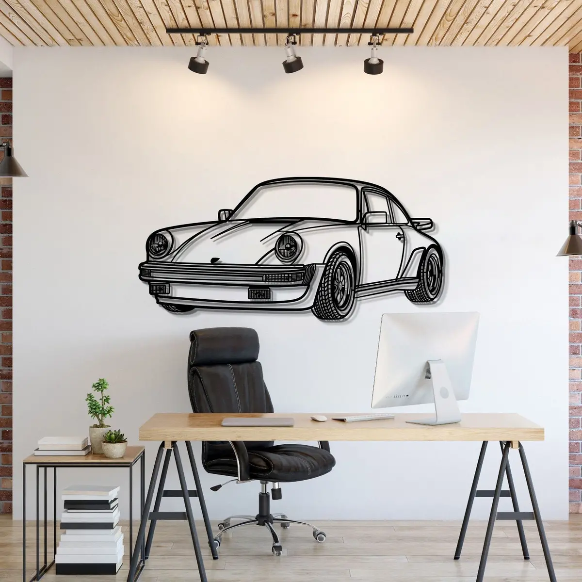 911 930 Perspective Metal Car Wall Art - Mt0459 1