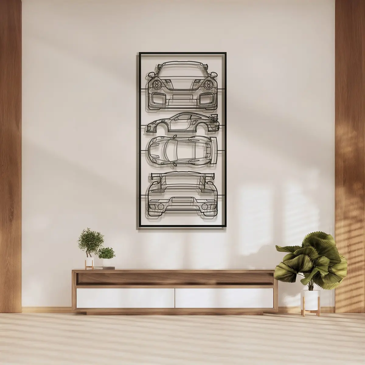 911 Gt2 Rs Quad Profile Metal Frame Silhouette - Mt1462 1