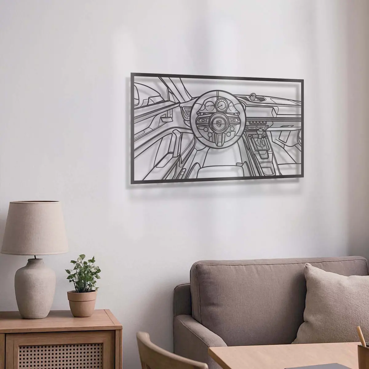 911 Gt3 992 Driver's Cockpit Metal Frame Wall Art - Mt1470 3
