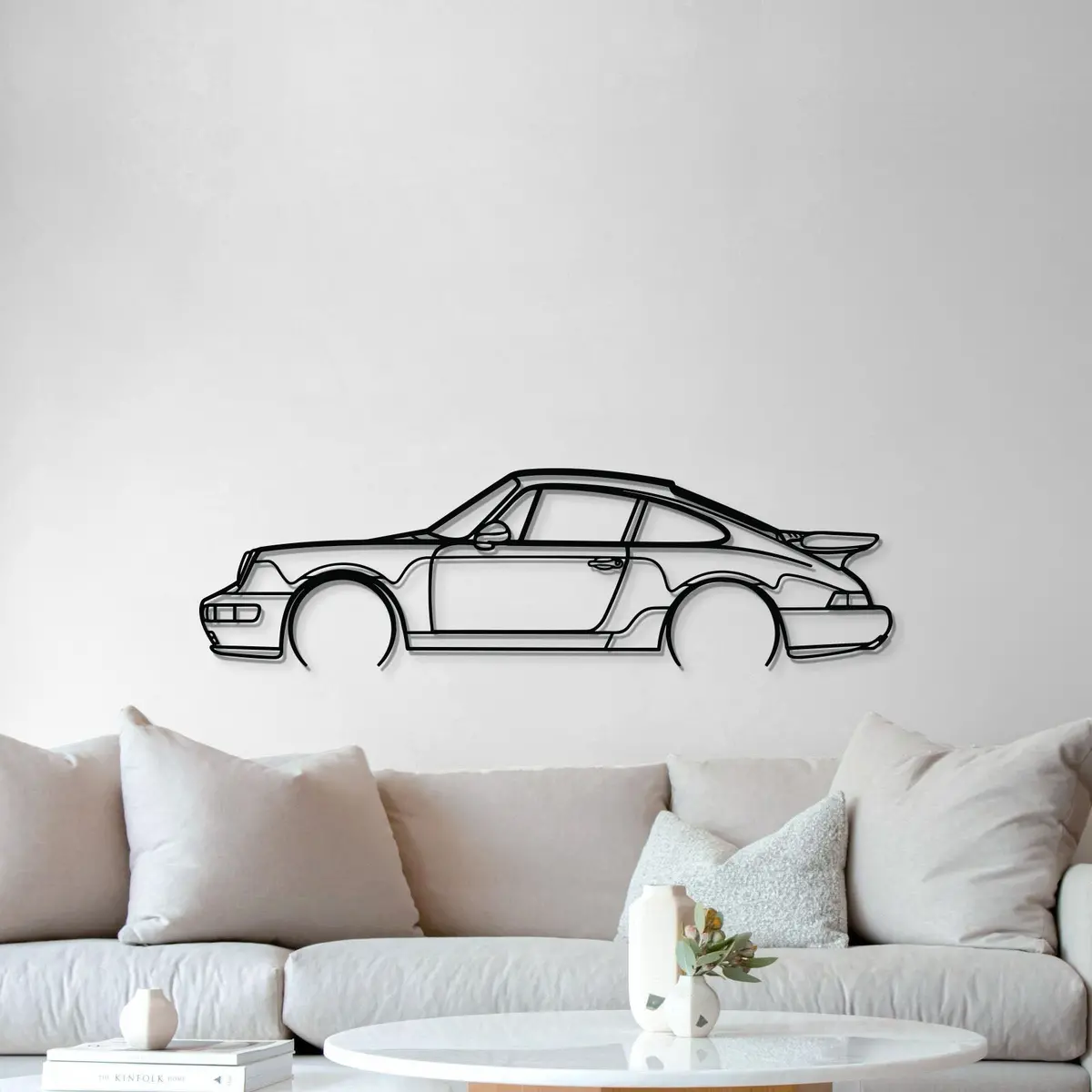 911 Turbo Model 964 Detailed Metal Car Wall Art - Mt0873 5