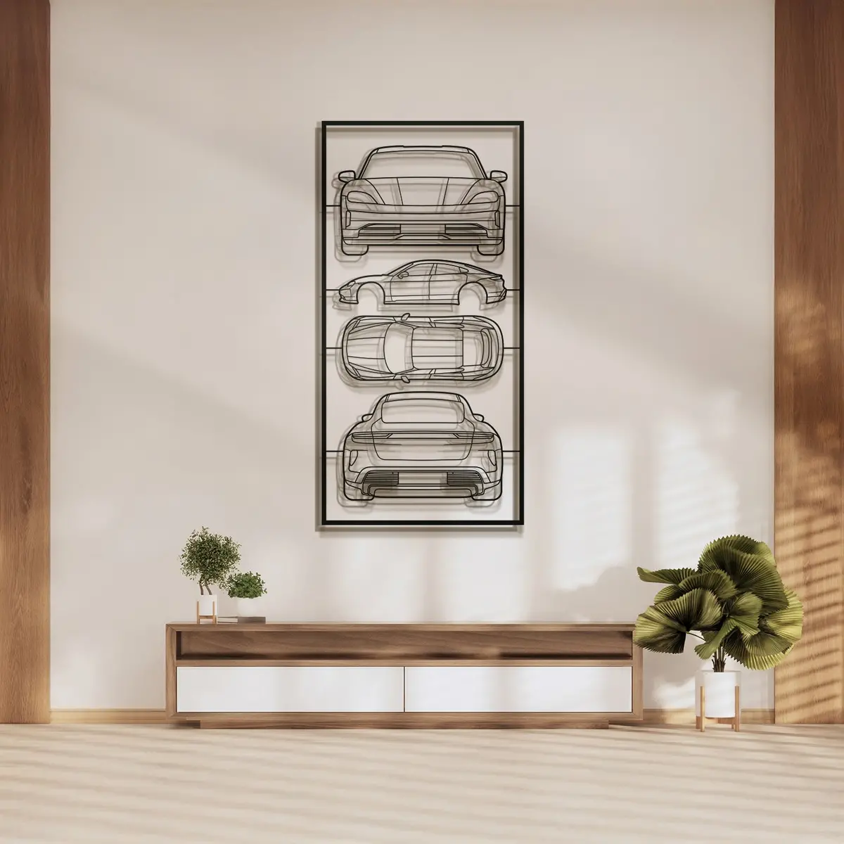 2018 Taycan Quad Profile Metal Frame Silhouette - Mt1460 1