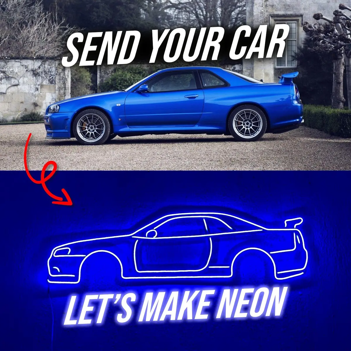 Your Personalized Metal Neon Car Wall Art - Mtn0051 1