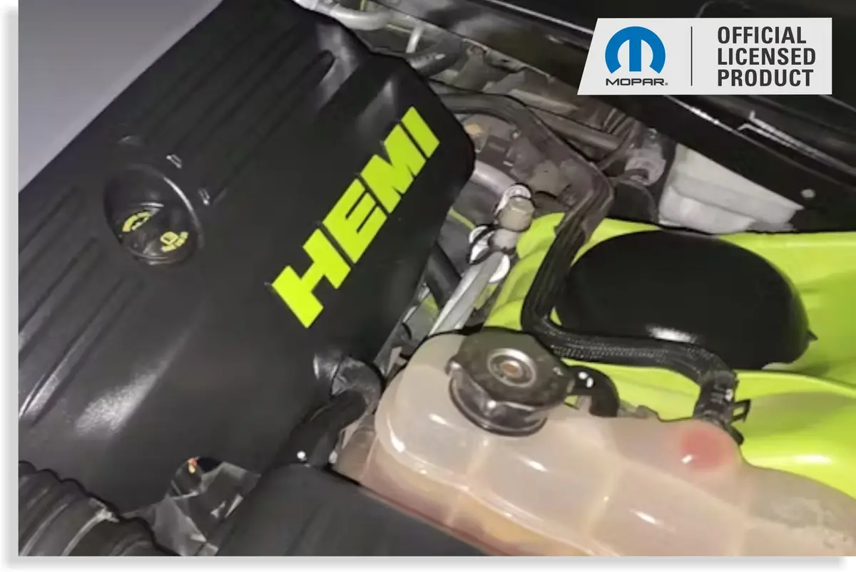 Hemi Lettering Engine Cover Decals - 09-23 Challenger R/T 10