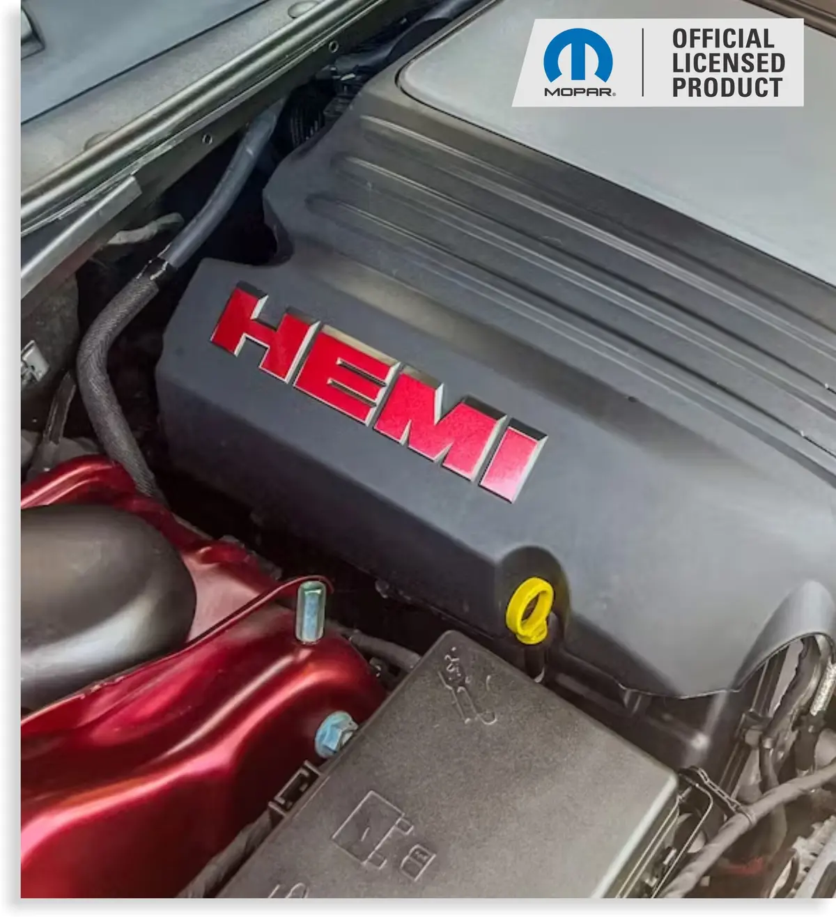 Hemi Lettering Engine Cover Decals - 09-23 Challenger R/T 11
