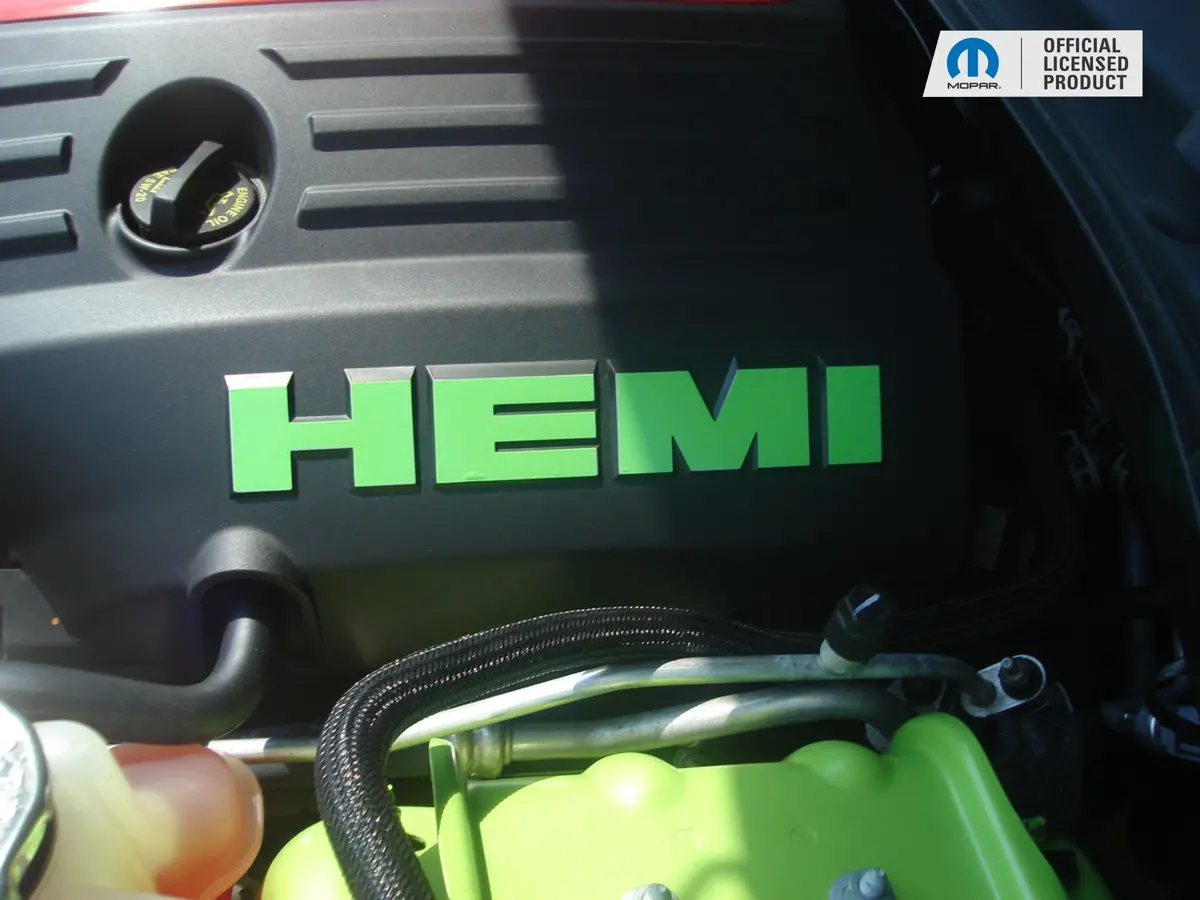 Hemi Lettering Engine Cover Decals - 09-23 Challenger R/T 12