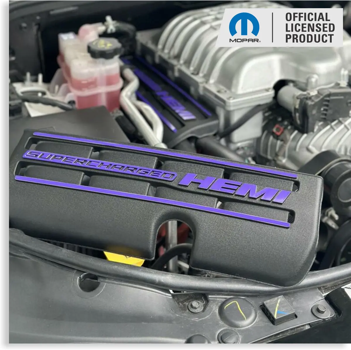 Supercharged Hemi Engine Cover Overlay Decals - Durango Srt Hellcat 1