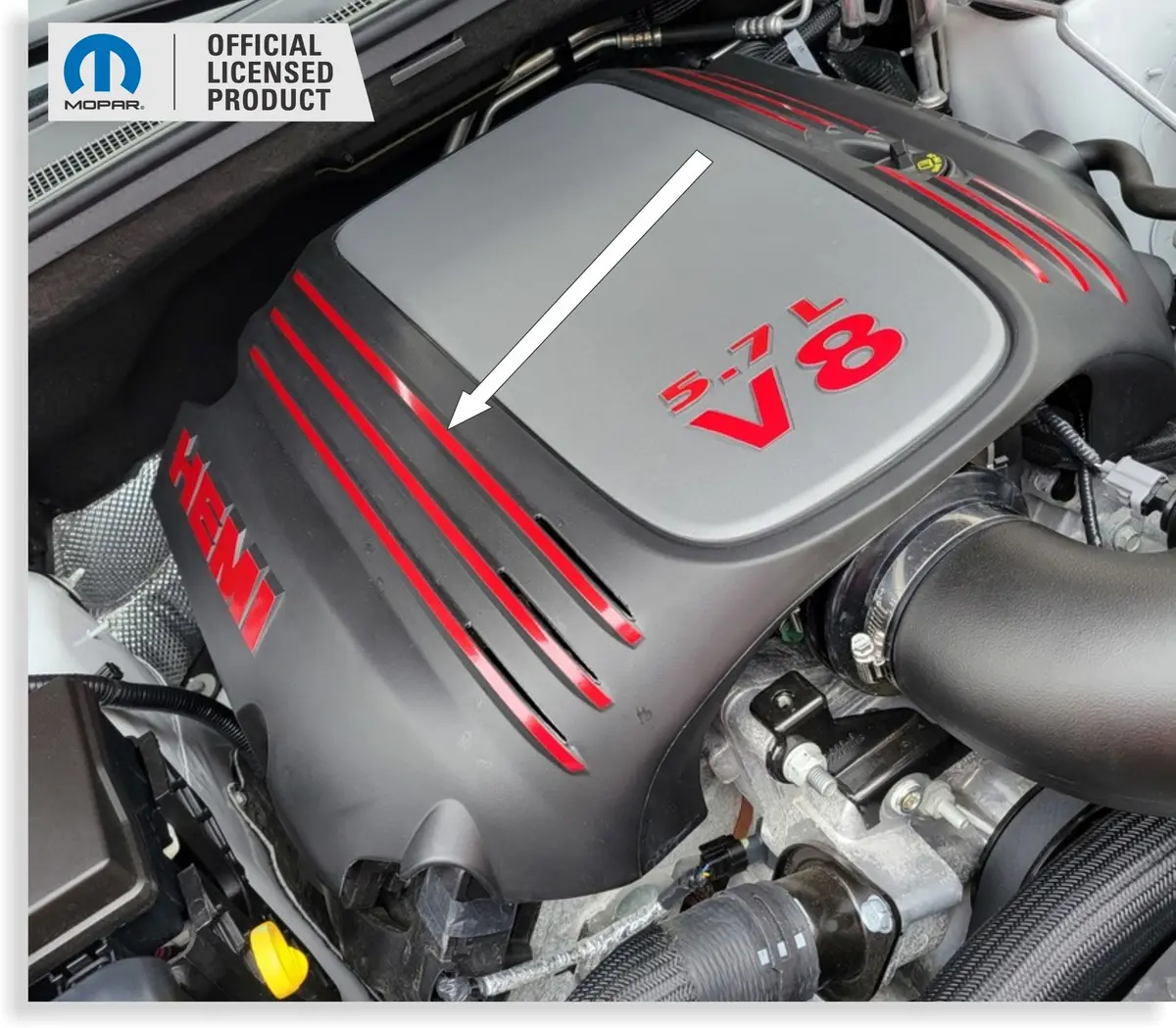 Engine Cover Stripe Decals - 11-24 Durango 5.7L 1