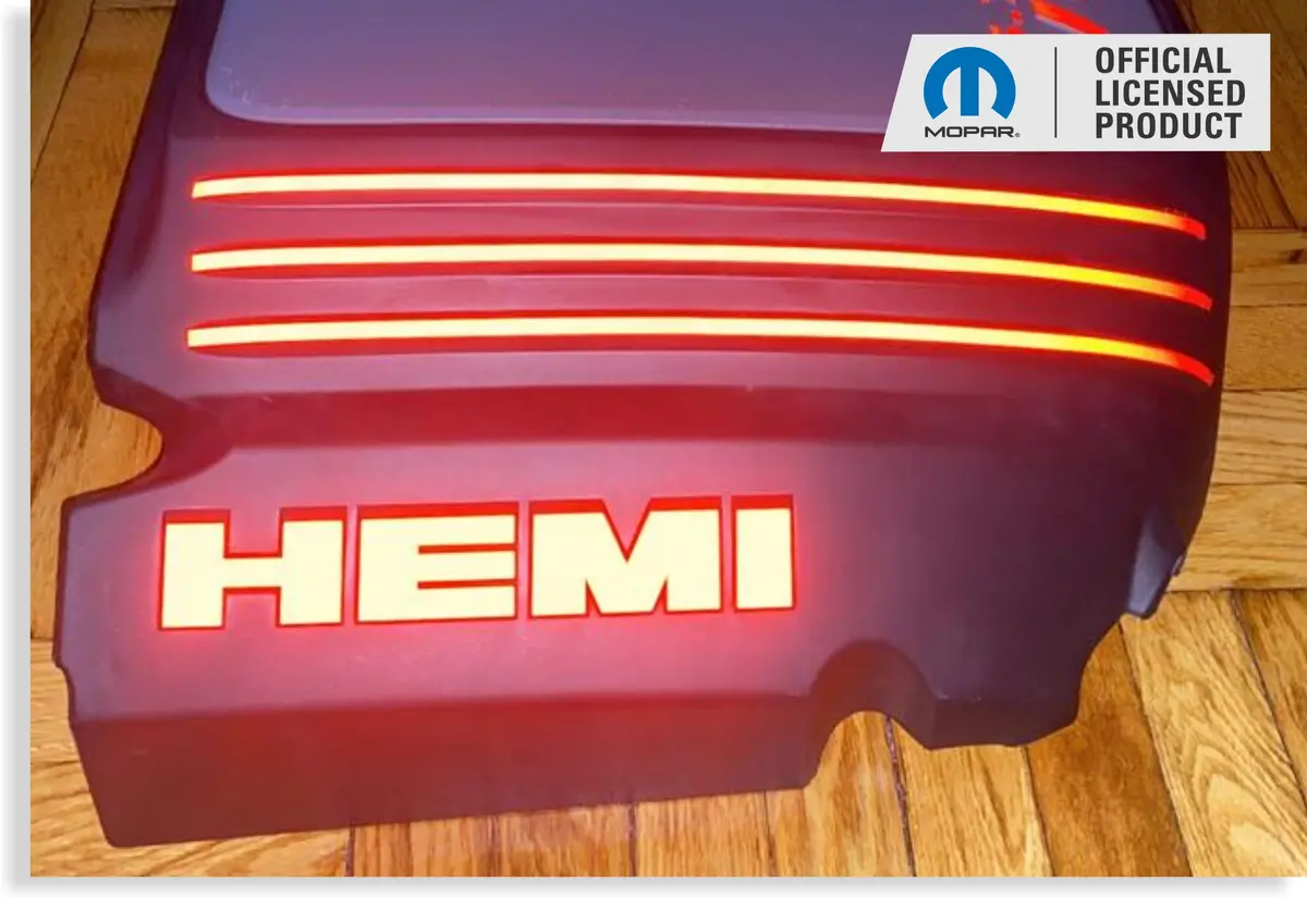 Hemi Lettering Engine Cover Decals - 09-23 Challenger R/T 4