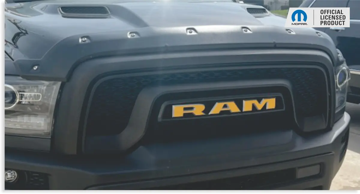 Ram Grille Emblem Overlay Decal   - 2015-2018 Ram Rebel 1