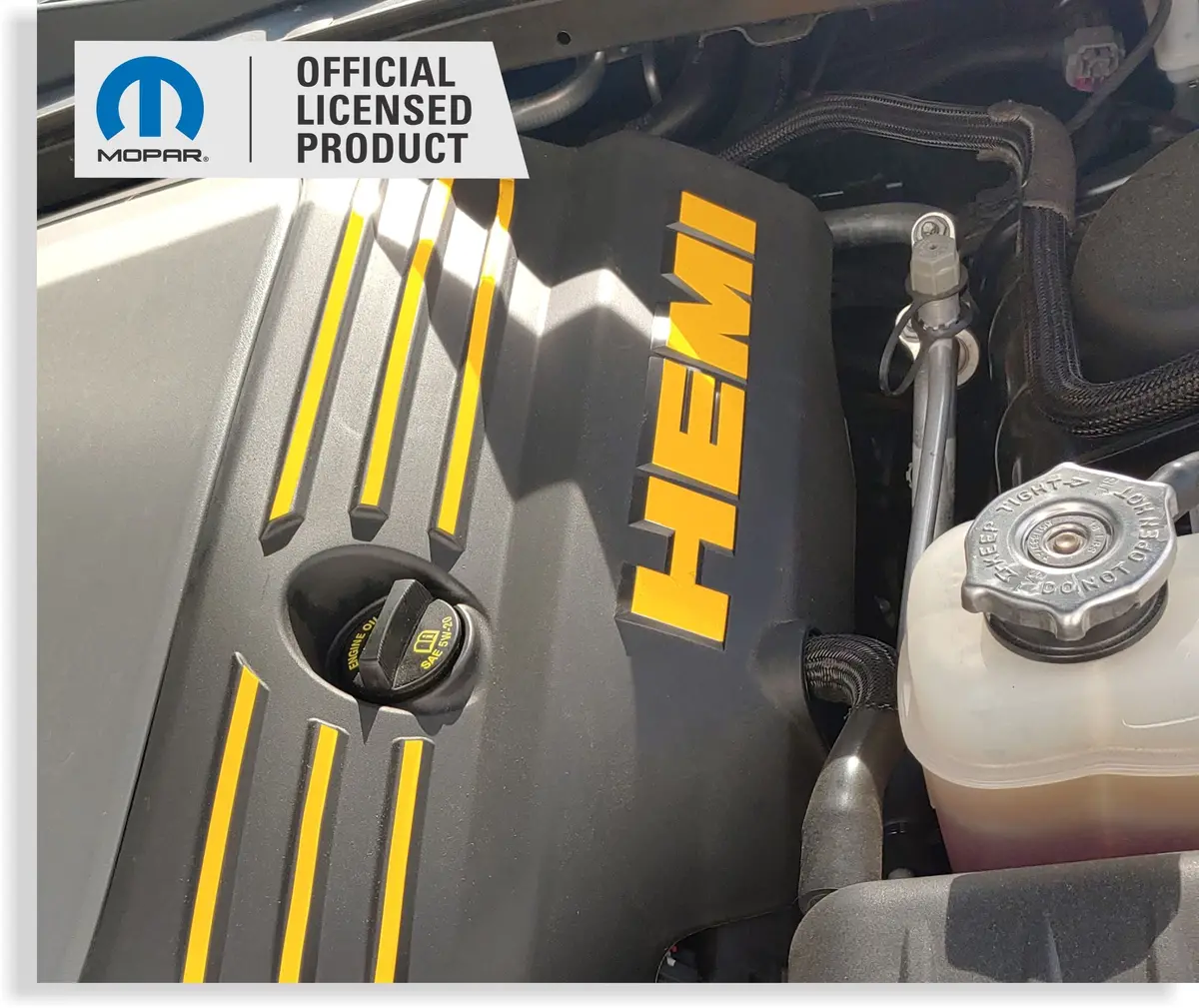 Hemi Lettering Engine Cover Decals - 06-23 Charger R/T 1