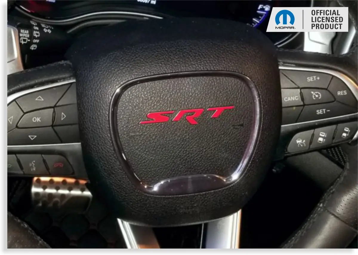 Srt Steering Wheel Emblem Overlay Decal   - 15-23 Charger Srt 1