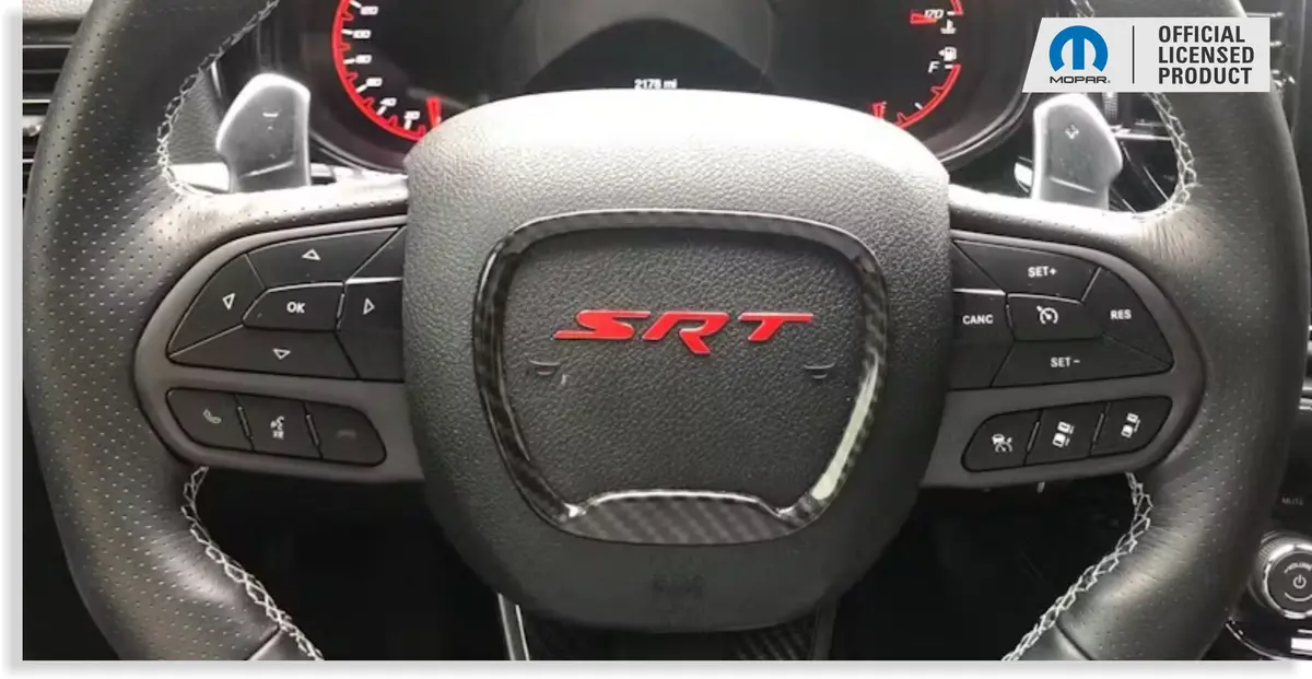 Srt Steering Wheel Emblem Overlay Decal   - 15-23 Challenger Srt 1