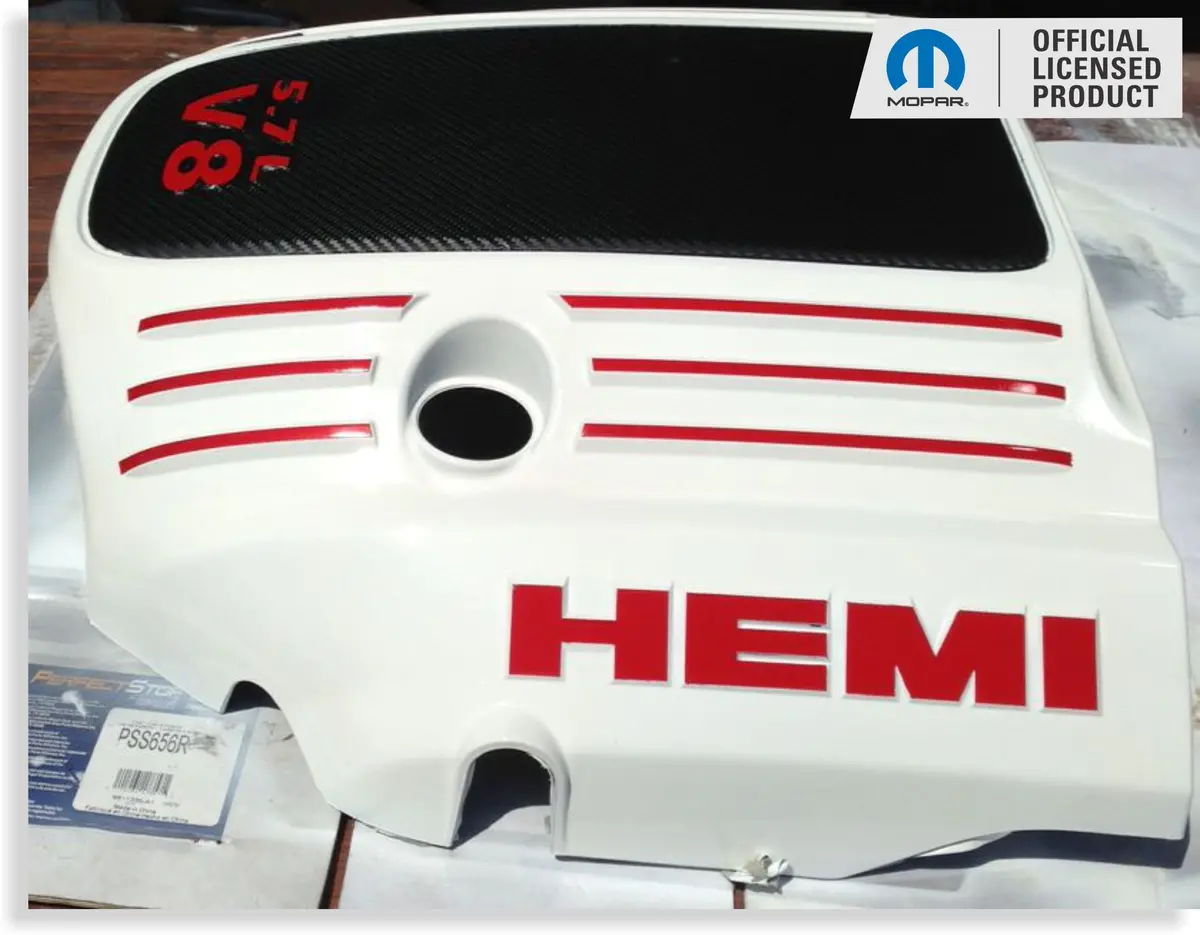 Hemi Lettering Engine Cover Decals - 09-23 Challenger R/T 7