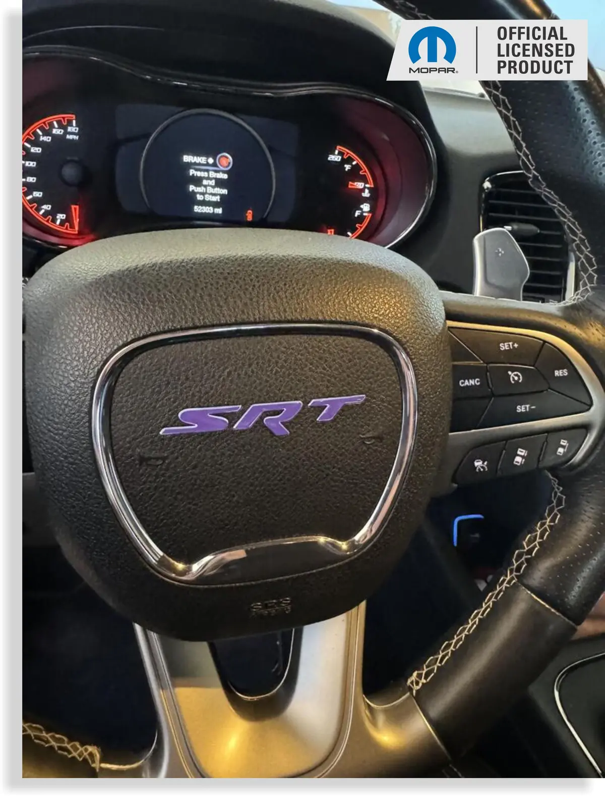 Srt Steering Wheel Emblem Overlay Decal   - 2018-2026 Durango Srt 1