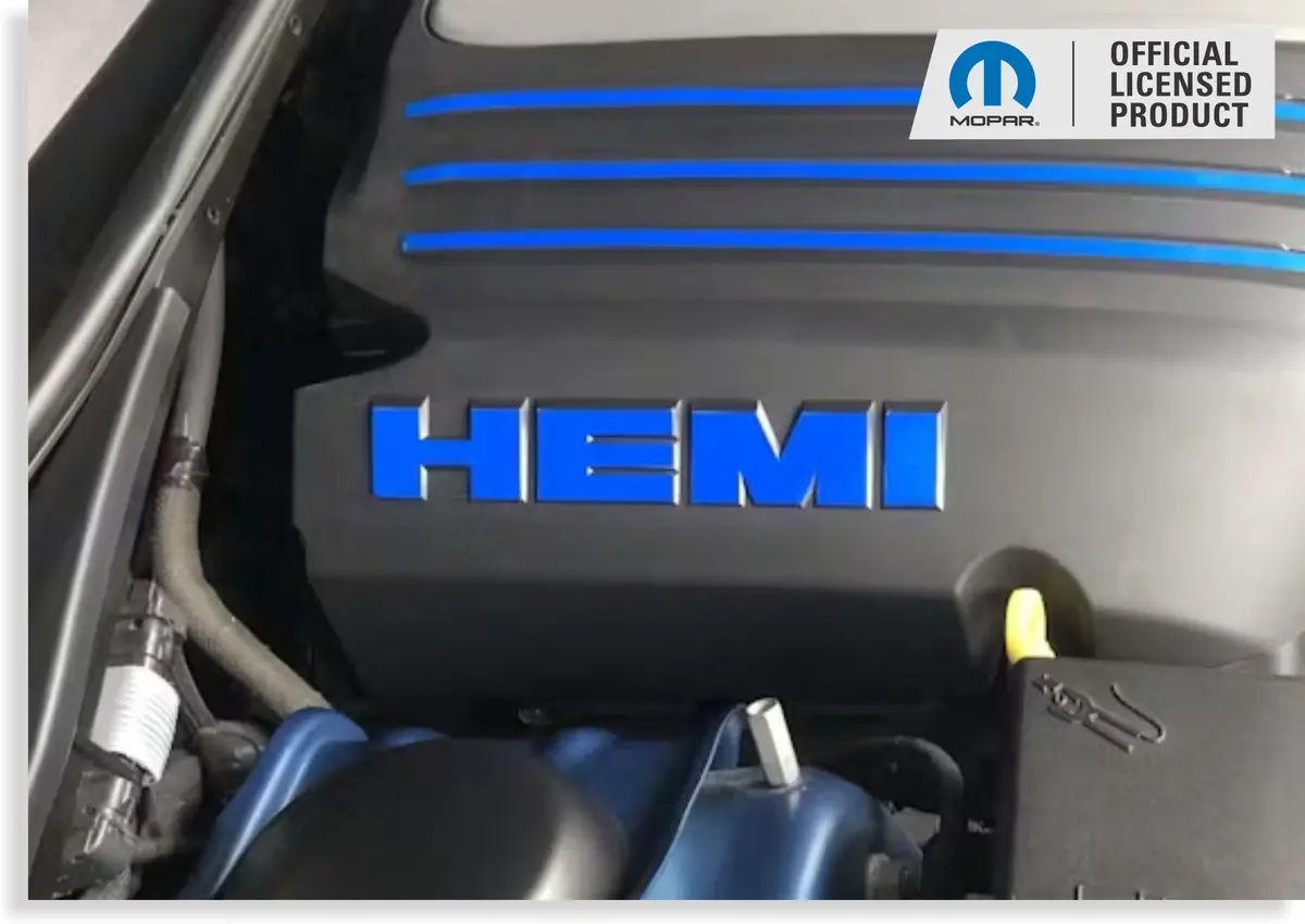 Hemi Lettering Engine Cover Decals - 05-23 300C 5.7L 1