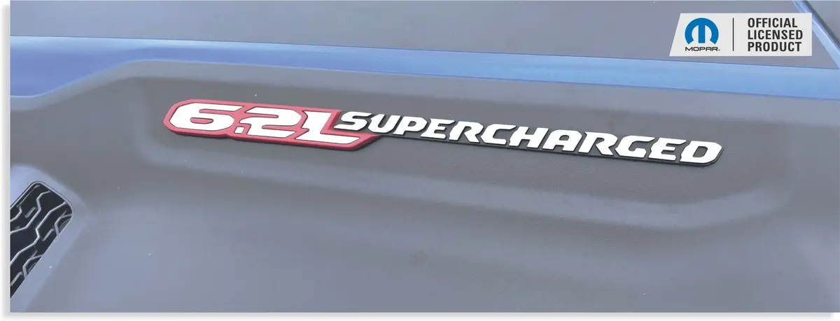 6.2L Supercharged Hood Emblem Overlay Decals  - 2021-2024 Ram Trx 1